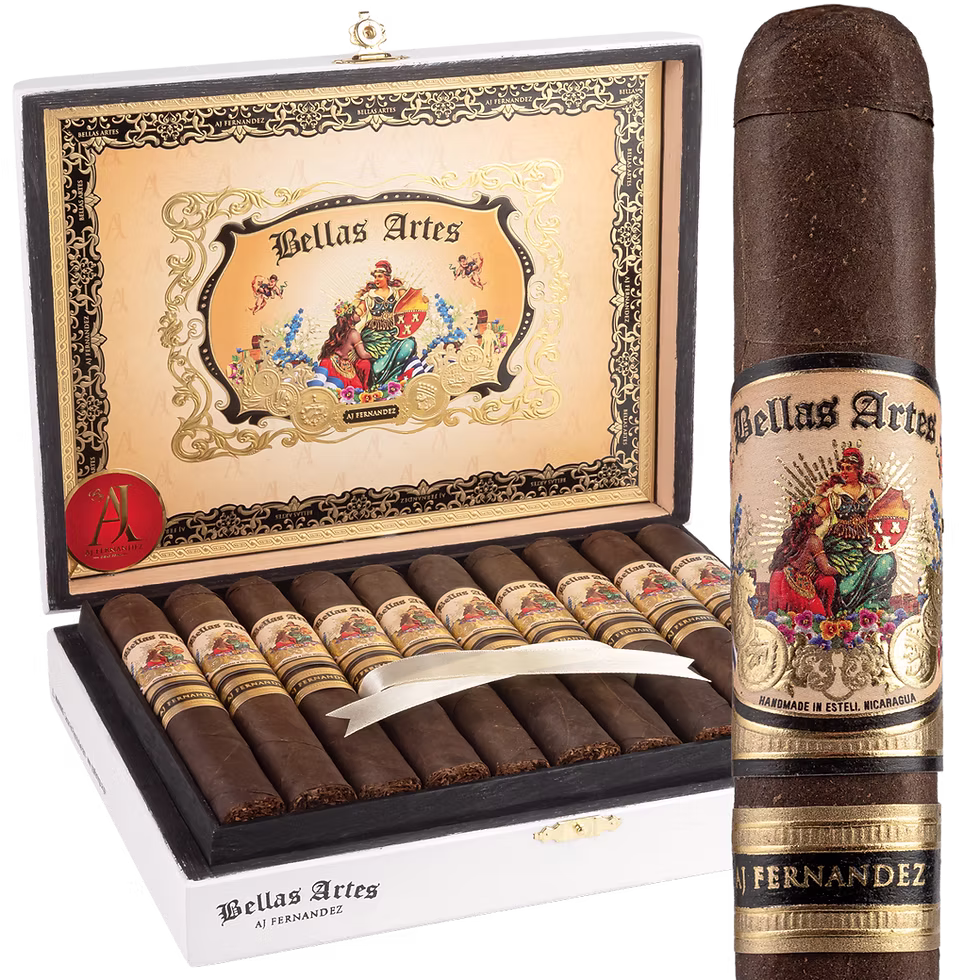 Bellas Artes Maduro cigar box and single cigar